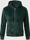 Women's Hooded Velvet Sweatshirt Green