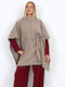 Women's Beige Poncho