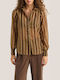 Long Sleeve Women's Brown Shirt