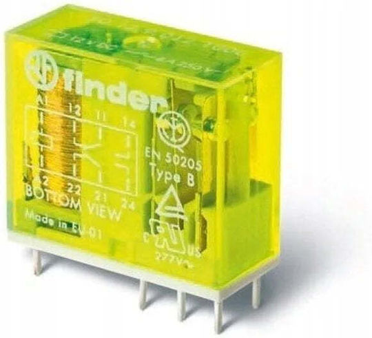 Finder Релета На Релса 8A Двуполюсен С Напрежение 24V