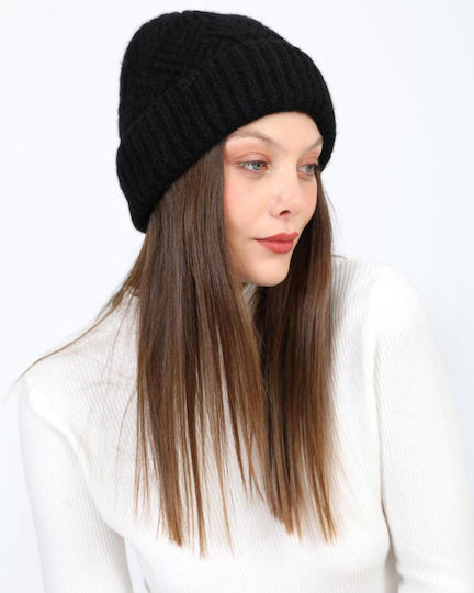 Beanie Unisex Strickmütze in Schwarz