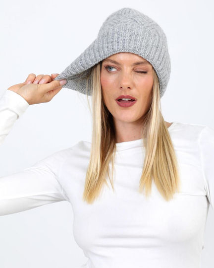 Beanie Unisex Strickmütze in Grau Farbe