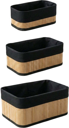 ikonka Bamboo Brown Storage Basket