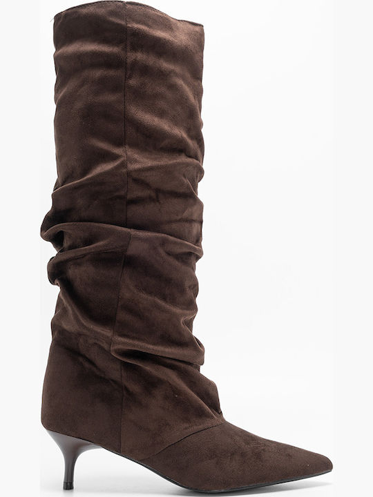 Wildleder Damenstiefel Braune Über dem Knie