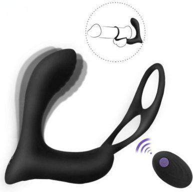 Silicone Prostate Vibrator Penis Ring Black