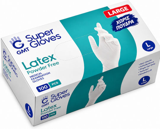 GMT Super Gloves Нитрилови ръкавици без прах в бял цвят 100 бр