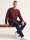 Herrenpyjamas Minerva 100% Baumwolle Pénie Diskretes Logo Burgundisch 90-71478-753-burgundisch