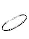 H2on Men's Bracelet with Black PVD and Natural Red Ruby Made of Stainless Steel 21cm