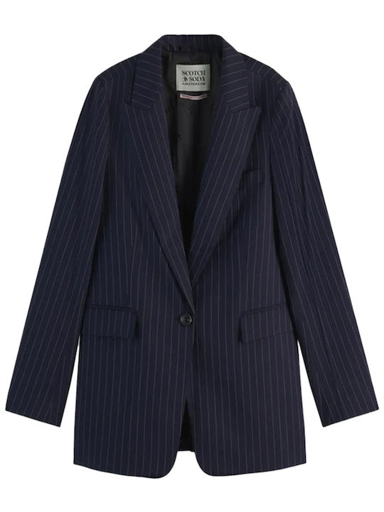 Scotch & Soda Γυναικείο Σακάκι Night Blue Pinstripe
