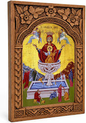 Life-giving Spring Wooden Carved Frame Myrofylo 16cm