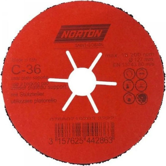 Norton Ημιελαστικός Δίσκος Cp Flex 127mm P.36 1 Τεμ