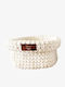 Phos & Gaia Wicker Decorative Basket with Handles White 15x15cm