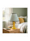Ceramic Table Lamp for E27 Fitting with Green Shade and Base