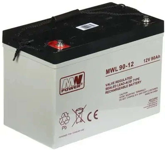 Mwpower 12v/90ah-mwl Μπαταρία UPS με Χωρητικότητα 90Ah και Τάση 12V