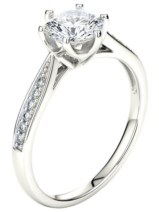 Xrisokosmima Einzelner Steine Ringe aus Silber mit Zirkon