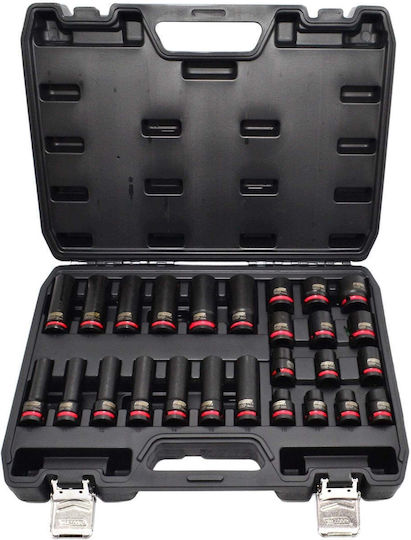 AWTools Prize Priză Lungă Cu Gazdă Cadru 1/2" Set 26 Bucăți