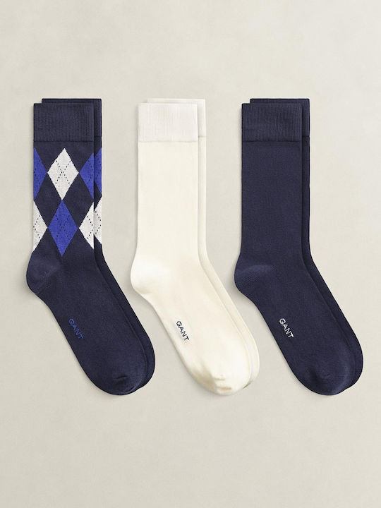 Gant Ανδρικές Μονόχρωμες Κάλτσες Darkblue 3Pack