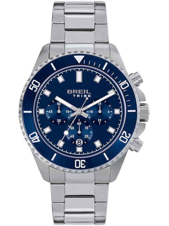 Breil Men's Battery Chronograph Watch With Silver Steel Bracelet