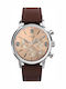Timex Men's Chronograph Battery Watch with Brown Leather Strap