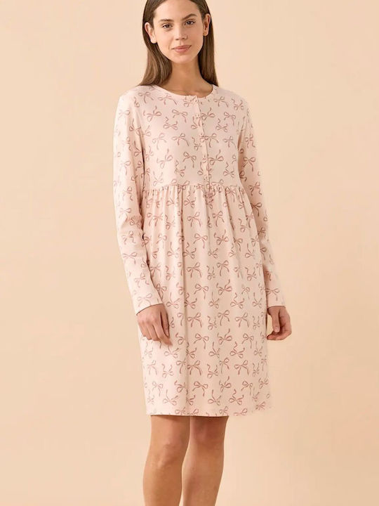 Noidinotte Winter Cotton Women's Nightgown Salmon