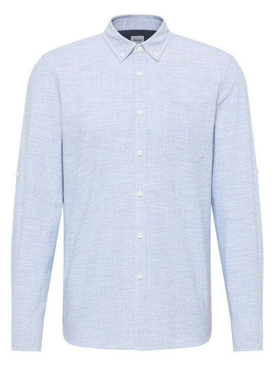 Long Sleeve Light Wash Denim Shirt