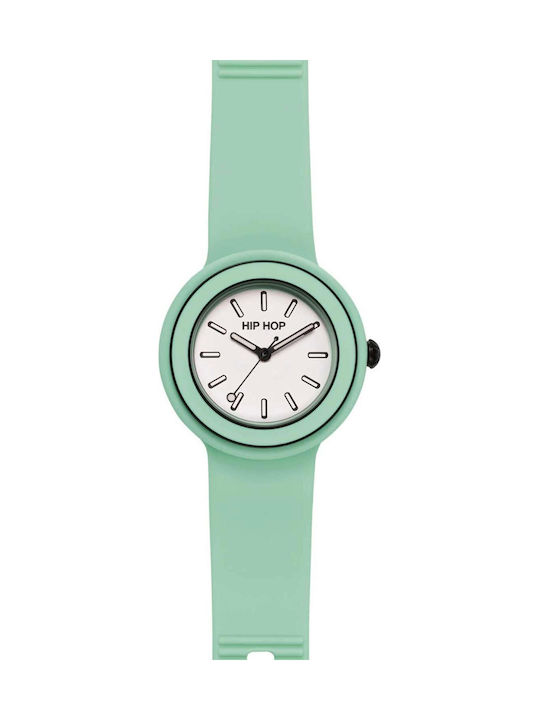 HipHop Women's Watch Battery with Rubber Strap Mint Green