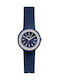 HipHop Women's Watch Battery with Blue Rubber Strap