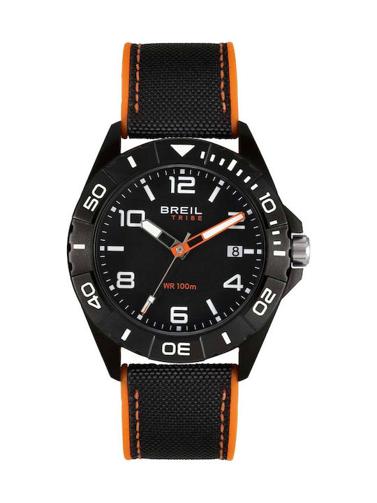 Breil Men's Battery Watch With Black Fabric Strap