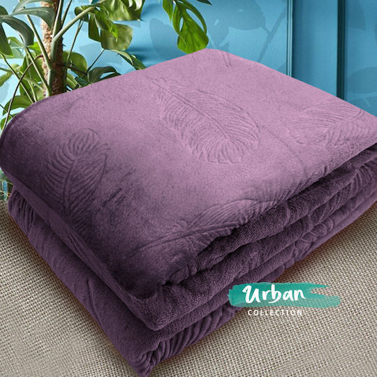 Samtige Übergröße Decke 220x240cm Farbe Lila