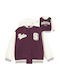 Kids’ Casual Short Hooded Jacket Purple