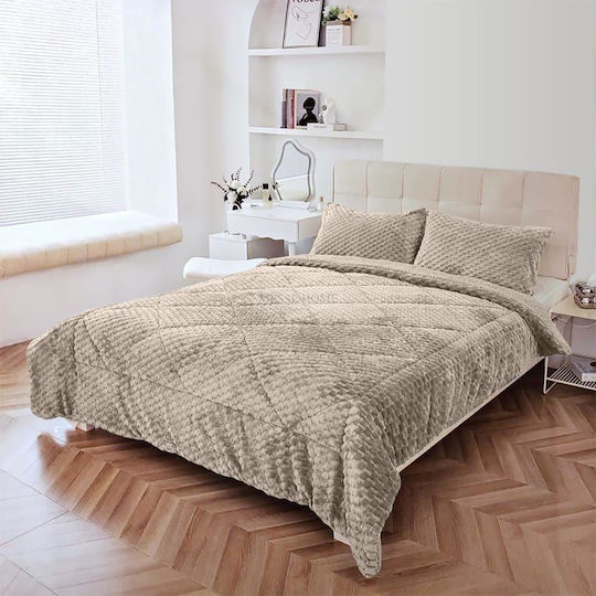 To Megalo Pazari Bettbezug Set Einzel 160x240cm Braun 2Stücke To Megalo Pazari Bettbezug Set Einzel 160x240cm Braun 2Stücke