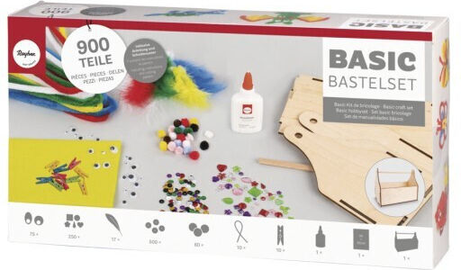 Craft Set 900 Pieces Wooden Transport Box 25x12x20cm