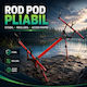 Foldable Rod Pod Fishing Rods Red Black