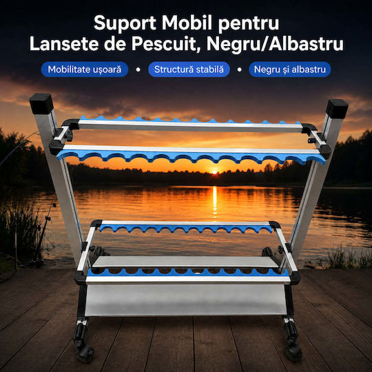 Mobile Angelrutenhalter Für Angeln Schwarz Blau