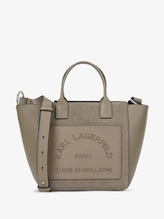 Karl Lagerfeld Leather Women's Tote Bag Suede A...