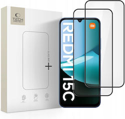 Gehärtetes Glas Tech-protect Glass Fit+ Xiaomi Redmi 15c Poco C85 Schwarz 2 Stücke