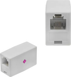 Hyper-fix Телефонен Адаптер Муфа Rj11 6p4c Женско 1 Rj11 1 Rj11 Бяло