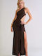 Summer Maxi T-Shirt Dress Dark Brown