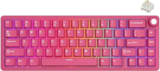 Royal Kludge R65 Гейминг Механична Клавиатура с RGB Осветление (Английски US) Розов