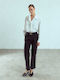 Celestino Дамски Панталон Еластичен С Копче Slim Fit Черен