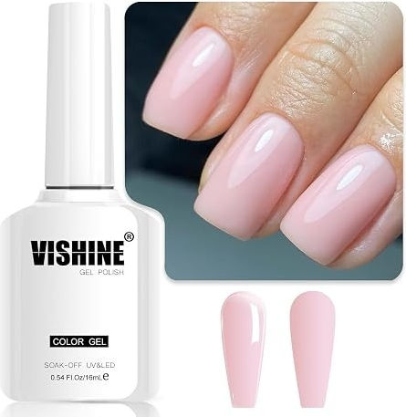 Ojă Pentru Unghii Cu Gel E023 Roz Pal Laptos Transparent (Milky Peach) 16ml