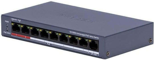Hikvision DS-3E0109P-E/M(C) Unmanaged L2 PoE+ Switch με 9 Θύρες Ethernet