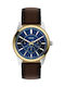 Fossil Multifunction Men's Watch 42mm Battery with Brown Leather Strap