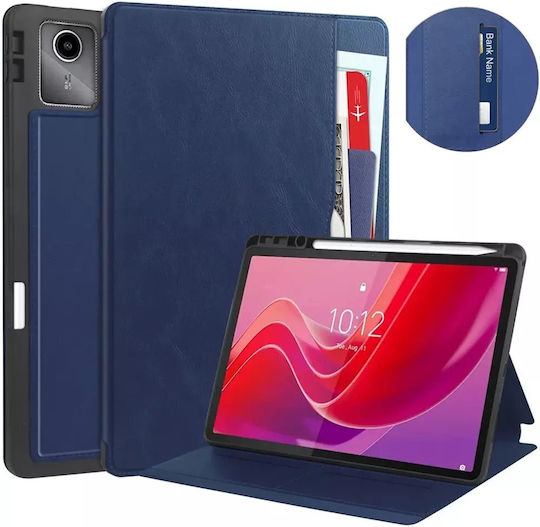 4KOM L Калъф за таблет Кожен калъф с джобове за Lenovo Tab M11 10.95 Tb330fu Tb330xu Tb331fc Тъмносин