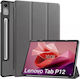 4kom L Калъф за таблет Smart Case Cover Lenovo Tab P12 12.7" Tb370 Tb370fu 2023 Сив