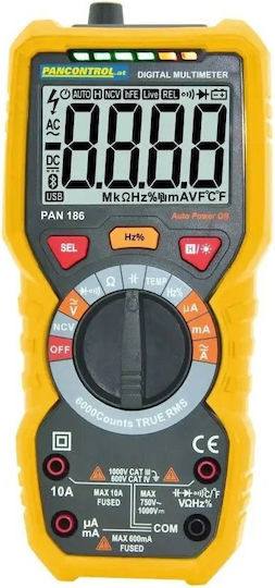 Pancontrol Digitales Multimeter True RMS mit Messung von AC / DC / Widerstand / Kapazität / Temperatur