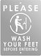 Μεταλλική Πινακίδα Σήμανσης «wash Your Feet»