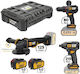 CAT 02-5633 Set Roată Unghiulară, Burghiu & Șurubelniță cu Impact Brushless 18V cu 2 Baterii 4Ah și Husă cu Încărcător