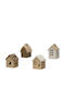 Beauty Home Коледно Декоративно Малка Къща Кафяво 8.2x6.8x5.8cm