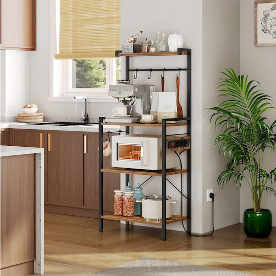 Hoobro Ράφι / Βάση Οργάνωσης Μεταλλικό 58x35x134εκ. Καφέ Hoobro Ράφι / Βάση Οργάνωσης Μεταλλικό 58x35x134εκ. Καφέ